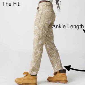 Dickies Ellis Canvas Jeans size 25 Khaki Printed